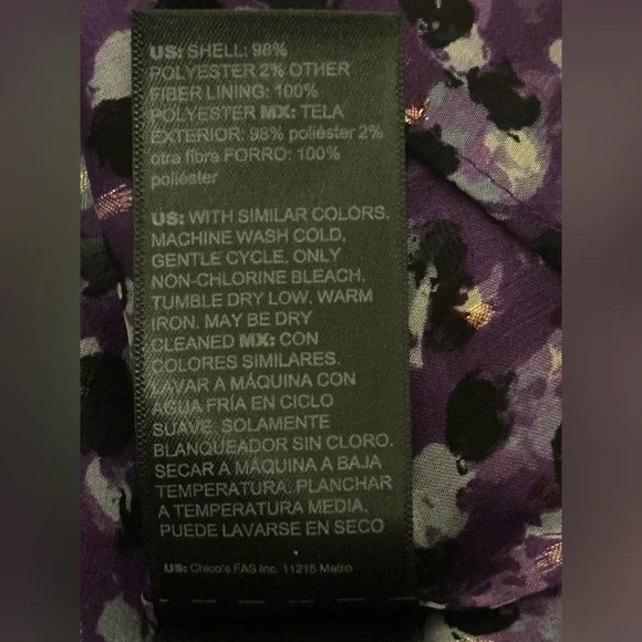 White House Black Market Purple Floral Women's Top - Picture 6 of 6